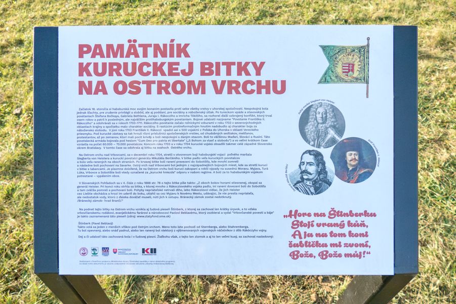 Pamätník kuruckej bitky, Vrbovce - Ostrý vrch Zdroj: KrasyKopanic.sk